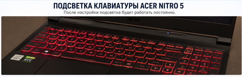 Настройка подсветки клавиатуры acer nitro 5