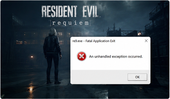 Resident Evil Requiem ошибка An unhandled exception occurred