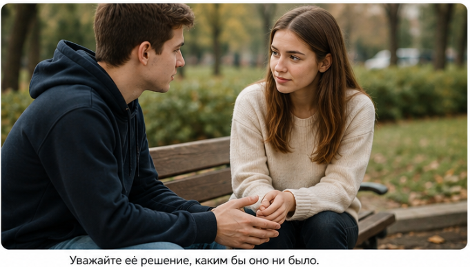 парень и девушка после честного разговора о чувствах
