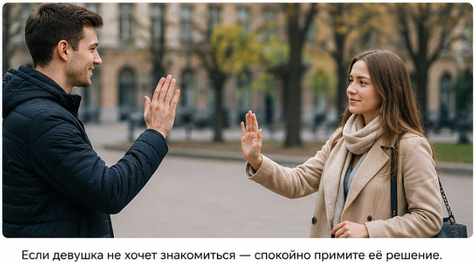 знакомство парня и девушки во время прогулки